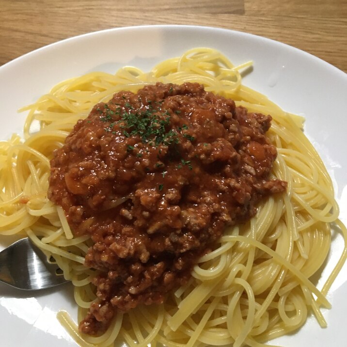 簡単お手軽、ミートソースパスタ